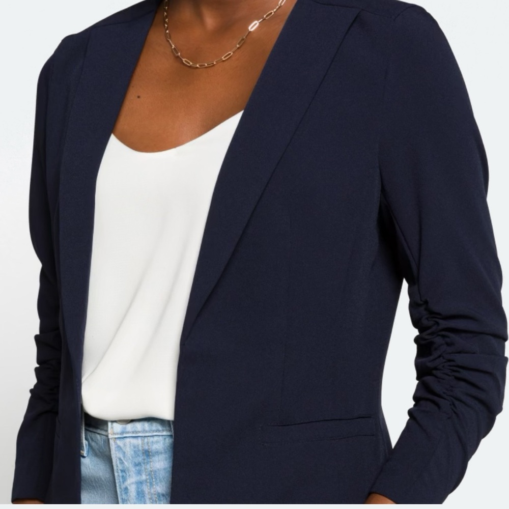 EUC Skies are Blue Raja Collarless Blazer - Navy Blue 
Size Medium
